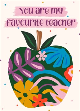 Celebrate your favorite teacher with our charming card! Adorned with a beautifully blooming apple, it's a delightful way to express gratitude at the end of this school year.