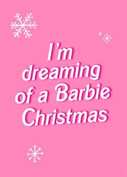 2023 marks the year of the latest Barbie movie and comeback. Get ready for a 'Barbie-licious' Christmas with this festive greeting card that will make your holiday dreams come true! Send warm wishes and pink cheer with a touch of glamour and class.
