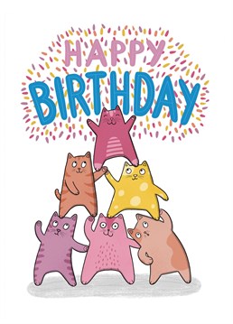 Celebrate their birthday with a pyramid of colorful cats!  Designed by Drawn to Cats