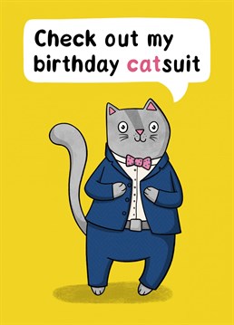 Dress up (or down) in your birthday suit! Designed by Drawn to Cats.