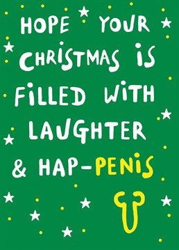 Funny penis pun card for christmas