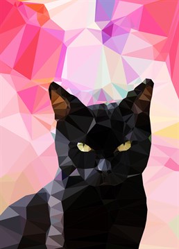 This gorgeous little black cat will put you under a spell! East End Prints Birthday card for the cat-lover or the sad person who believes in magic.