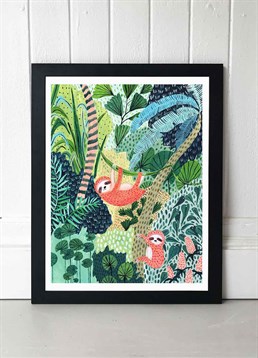 This pair of pink sloths are the best antidote to dull walls, available in A2 or A3, framed and unframed. Suitable for all ages of course but perfect for a nursery. Published by East End Prints and manufactured eco-consciously in the UK. Each time you buy a print or card from East End Prints we donate a percentage of each sale to Cool Earth who work alongside local communities to combat the effects of deforestation in the Amazon.<p>Please note this product is made to order and is non-returnable.</p><p>Cards and gifts are sent separately. View our Delivery page for more details on Gift processing and delivery times.</p>