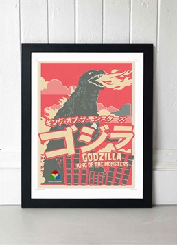 Welcome the king of the monsters, Godzilla himself, into your home, we love this vintage Japanese design print by the Designers Nursery, available in A2 or A3, framed and unframed. Published by East End Prints and manufactured eco-consciously in the UK. Each time you buy a print or card from East End Prints we donate a percentage of each sale to Cool Earth who work alongside local communities to combat the effects of deforestation in the Amazon.<p>Please note this product is made to order and is non-returnable.</p><p>Cards and gifts are sent separately. View our Delivery page for more details on Gift processing and delivery times.</p>