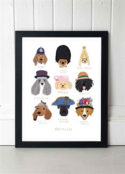 Bring some puppy power into your home with this great British dog print by Hanna Melin. Perfect for the modern nursery! Available in A2 or A3, framed and unframed. Published by East End Prints and manufactured eco-consciously in the UK. Each time you buy a print or card from East End Prints we donate a percentage of each sale to Cool Earth who work alongside local communities to combat the effects of deforestation in the Amazon.<p>Please note this product is made to order and is non-returnable.</p><p>Cards and gifts are sent separately. View our Delivery page for more details on Gift processing and delivery times.</p>