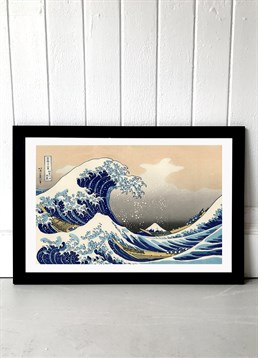 An iconic print by an equally iconic artist, Hokusai.  Available in A2 or A3, framed and unframed. Published by East End Prints and manufactured eco-consciously in the UK. Each time you buy a print or card from East End Prints we donate a percentage of each sale to Cool Earth who work alongside local communities to combat the effects of deforestation in the Amazon.<p>Please note this product is made to order and is non-returnable.</p><p>Cards and gifts are sent separately. View our Delivery page for more details on Gift processing and delivery times.</p>