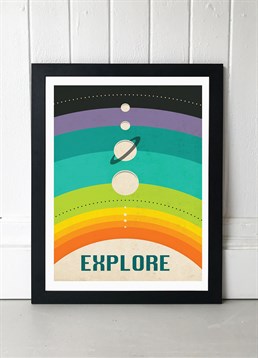 Explore the rainbow with the planets of the Solar System, available in A2 or A3, framed and unframed. Published by East End Prints and manufactured eco-consciously in the UK. Each time you buy a print or card from East End Prints we donate a percentage of each sale to Cool Earth who work alongside local communities to combat the effects of deforestation in the Amazon.<p>Please note this product is made to order and is non-returnable.</p><p>Cards and gifts are sent separately. View our Delivery page for more details on Gift processing and delivery times.</p>