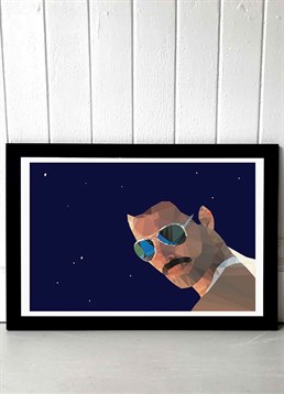 Flamboyant frontman of Queen, Freddie Mercury. Reminisce his timeless songs with this geometric portrait of the legend that is Freddie, available in A2 or A3, framed and unframed. Published by East End Prints and manufactured eco-consciously in the UK. Each time you buy a print or card from East End Prints we donate a percentage of each sale to Cool Earth who work alongside local communities to combat the effects of deforestation in the Amazon.<p>Please note this product is made to order and is non-returnable.</p><p>Cards and gifts are sent separately. View our Delivery page for more details on Gift processing and delivery times.</p>