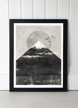 Monochromatic mountain style print, available in A2 or A3, framed and unframed. Published by East End Prints and manufactured eco-consciously in the UK. Each time you buy a print or card from East End Prints we donate a percentage of each sale to Cool Earth who work alongside local communities to combat the effects of deforestation in the Amazon.<p>Please note this product is made to order and is non-returnable.</p><p>Cards and gifts are sent separately. View our Delivery page for more details on Gift processing and delivery times.</p>