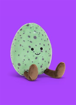 <ul>    <li>Calling all Mini Egg lovers!</li>    <li>Celebrate Easter with the help of Jellycat's Eggsquisite Egg Green. A delightful seasonal gift for all ages, this foodie friend is for snuggling rather than snacking!</li>    <li>With a speckled green, silky soft outer and signature brown legs, this egg-cellent cuddly toy will be the top prize of any Easter egg hunt.</li>    <li>Dimensions: 10cm high, 6cm wide (Small)</li></ul>