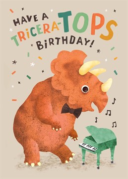 Dinosaur birthday card with a fun and colourful illustration by Emily Nash!