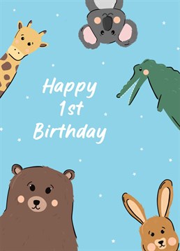 A great animal themed card for any 1st birthday's