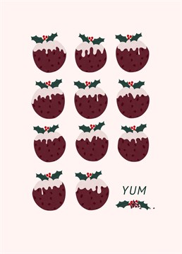 A funny Christmas pudding card to celebrate the season with your loved ones