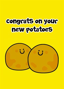 Cute new babies have landed! This card is the perfect way to celebrate the arrival of some very special new potatoes (babies). Designed by Flossy and Jim.