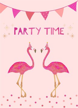 Two hot pink flamingos - perfect for a celebration.