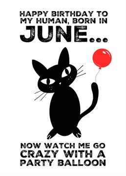 Perfect birthday card from the Cat to anyone born in June.