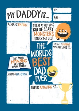 This Father's Day card by Scribbler allows your little monster add what they love about their Daddy. This'll be something to embarrass them within 30 years!