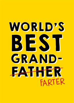 Even though he always blames it on the dog, he's not fooling anyone! Send this Father's Day card to a top trump(ing) Grandad, designed by Scribbler.