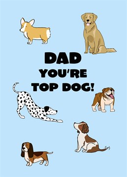 Top of the Pops? More like Top of the Pups! Send this Scribbler Father's Day card to a dog-loving Dad.