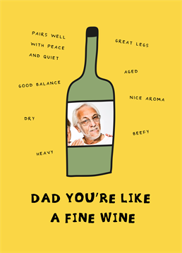 And a bit of a plonk-er! Alright we'll put a cork in it. Give a white wine lover a laugh on Father's Day with this Scribbler photo upload card.