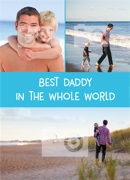 Melt Dad's heart with a personalised photo upload card of happy memories! Father's Day design by Scribbler.