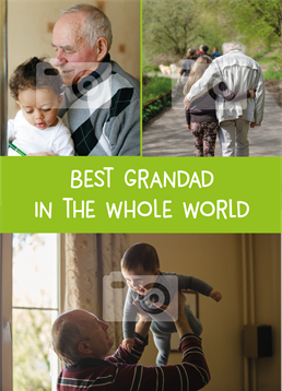 Melt Grandad's heart with a personalised photo upload card of happy memories! Father's Day design by Scribbler.