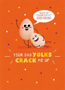 If your dad is the undisputed king of cheesy dad jokes, send him this cracking Father's Day card by Scribbler.