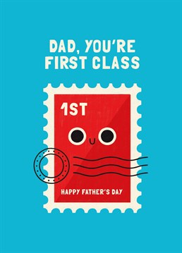 Gave dad your stamp of approval and send him this punny Father's Day card via 1st Class post to be extra meta. Designed by Scribbler.