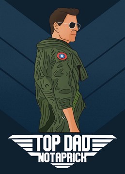 The perfect, Top Gun inspired Father's Day card for an 80's movie buff, who's obviously more Maverick than prick. Designed by Scribbler.