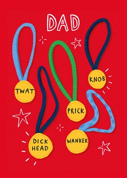 You love him really... Affectionately insult your dad with this seriously rude Father's Day card by Scribbler.