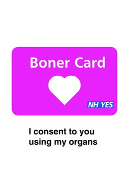 This card guarantees the sender a bone. Send this to your crass-approving Valentine. Designed by Full Fat.