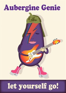 Give your friend this Bowie themed, aubergine rockin' card for birthday or any other occasion for that matter..
