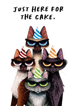 When these four show up at your door, you know they're only here for the cake! Bringing all the humour to your loved ones birthday. Designed by Ian Owen, Folio.
