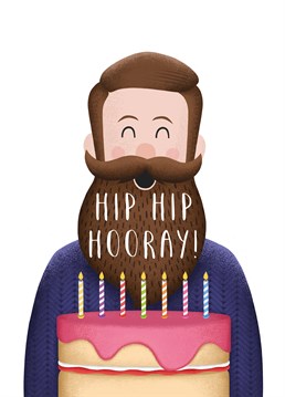 Don't forget to tuck your beard in when you blow out all those candles! Send this Folio Birthday card to your bearded friend!