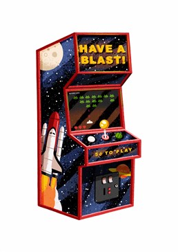 Maybe you know someone who's dream present would be a vintage arcade machine? This card is *almost* as good as the real thing! Wish them an out of this world birthday with this Folio card.