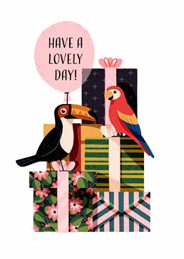 Birds of a feather stick together, especially when it's one of your birthdays! Send this colourful Folio card to celebrate the day in style.