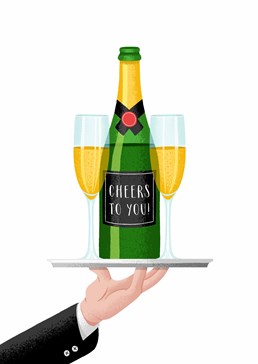 There's only one thing better than a glass of champagne! A bottle. Celebrate someone's success and toast to the next step in their life with this design by Folio.