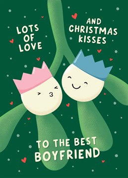 Show your love at Christmas with this cute mistletoe card for the best Boyfriend. Designed by Fliss Muir.