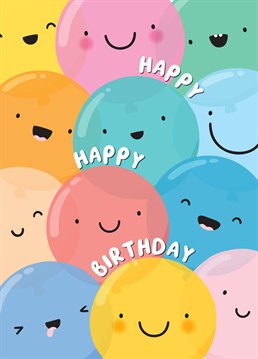 A bright and fun card perfect for wishing a special someone a Happy Birthday. A cheery card for him or for her, kids or adults, designed by Fliss Muir.