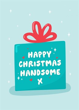 Wish the handsome man in your life a Happy Christmas with this cute typographic card. A simple but sweet message for a special boyfriend, husband or fianc??e. Designed by Fliss Muir.