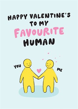 Wish your favourite human a Happy Valentine's Day with this super cute card designed by Fliss Muir.