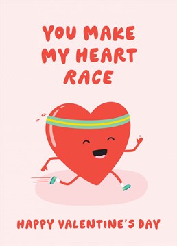 A cute Valentine's card for that special person who makes your heart race! Designed by Fliss Muir.