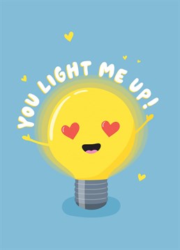 A cute Valentine's or Anniversary card for that special person who lights you up! Designed by Fliss Muir.