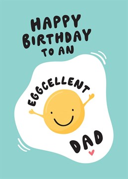 Wish an Eggcellent Dad happy birthday, with this punny card designed by Fliss Muir.