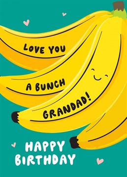 Send a bunch of love to a special Grandad on his birthday, with this cute and punny card designed by Fliss Muir.