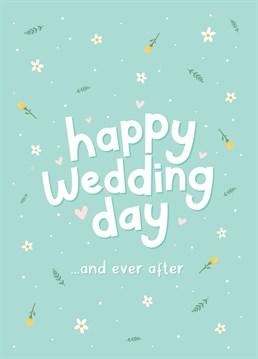 Congratulate a special couple and wish them a very happy wedding day, with this pretty card with hand drawn type and floral illustrations. Designed by Fliss Muir.