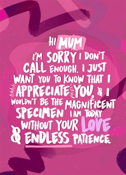 You're a terrible child but let your Mum know how brilliant she has been to you with this cute Foggish card for Mother's Day.
