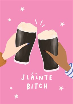 Raise a glass to your best gal and celebrate her success with this fun Scribbler card - and a pint of Guinness, obvs!