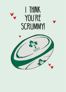 Send a rugby lover this cute anniversary card because here scrums another year together! Designed by Scribbler.