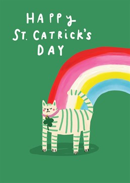 Who needs a pot of gold when you can have a cat instead?! The perfect St Patrick's Day card to send to a cat lover. Designed by Scribbler.